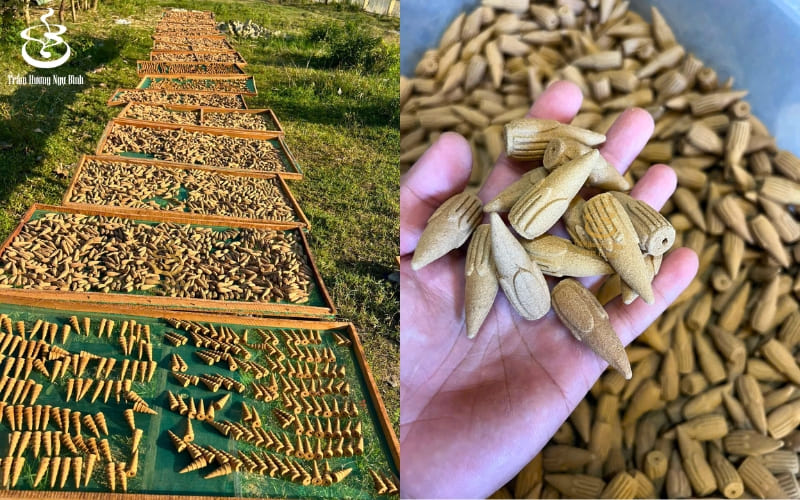 Sản phẩm nụ trầm hương xông đốt do Ngự Bình sản xuất